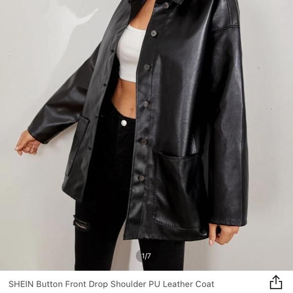 SHEIN leather coat size med - Picture 3 of 3